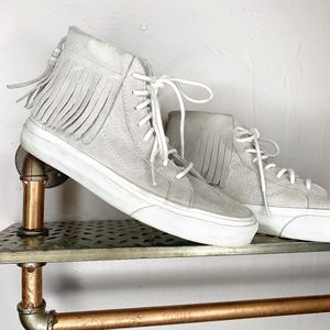 Vans Off the Wall Suede Fringe High Top Sneakers